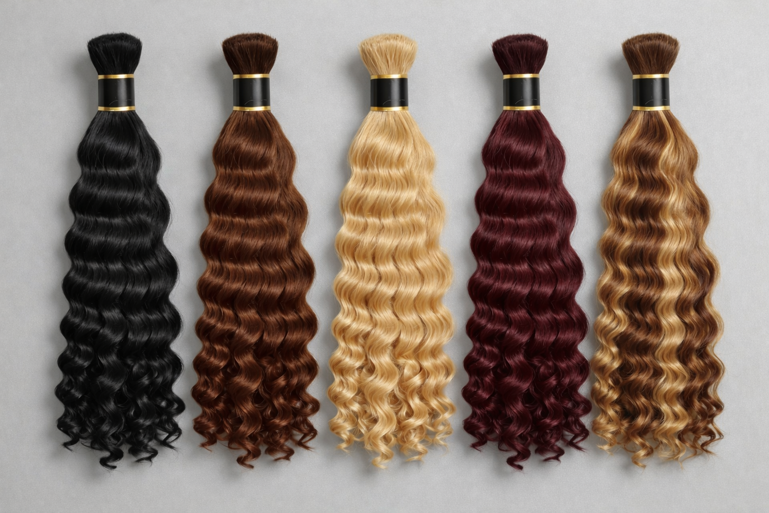 18” deep wave bulk hair bundles for boho/goddess braids