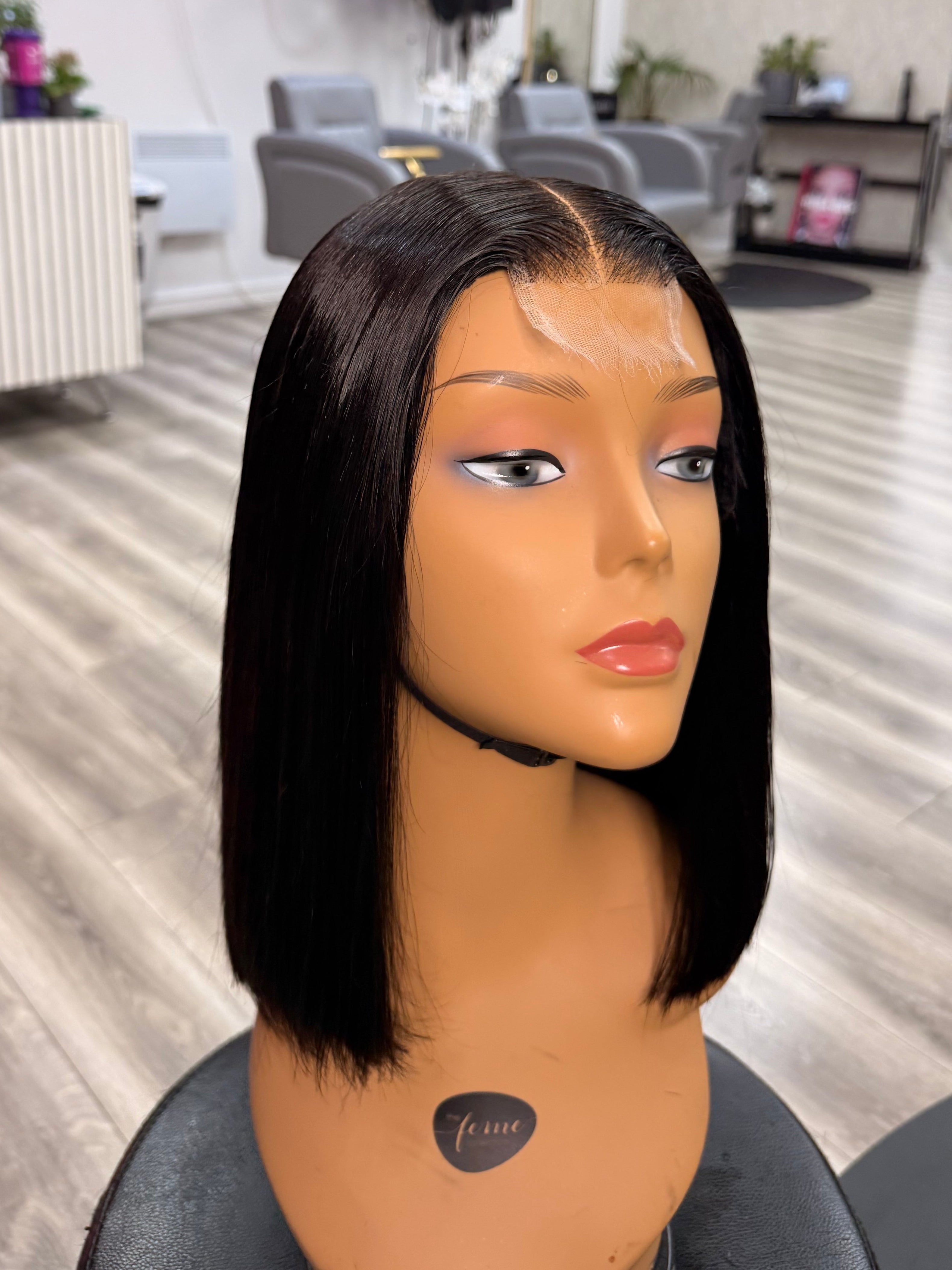 12” 2x6 glueless raw human hair wig