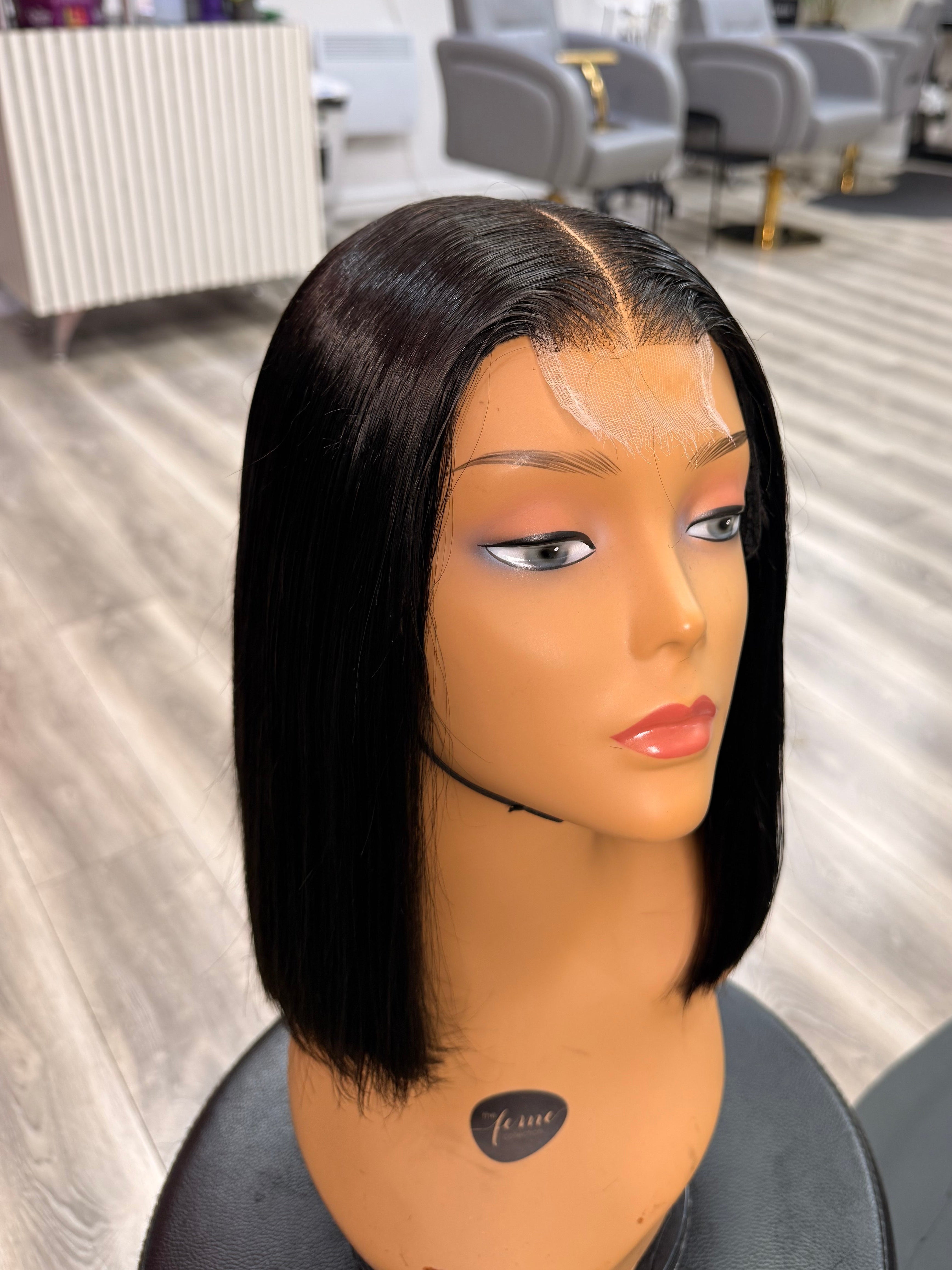 12” 2x6 glueless raw human hair wig